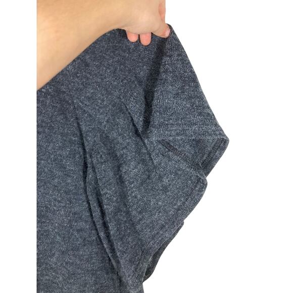 Umgee Tie Front Bell Sleeve Grey Sweater Lagenlook Slouchy Comfy Oversized Top M - Picture 2 of 5